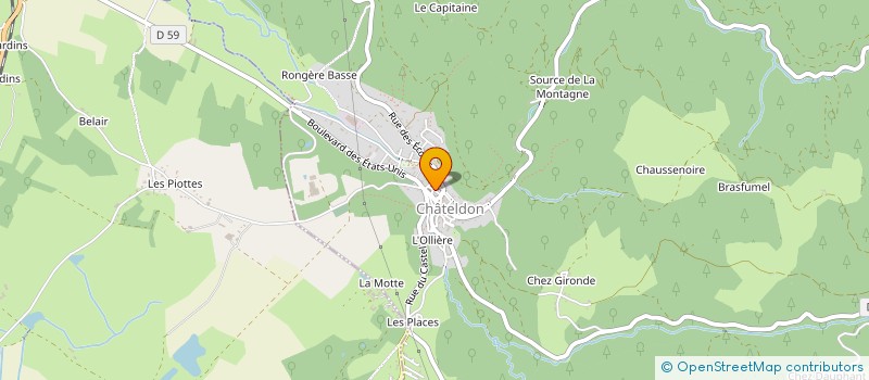 localisation de l'entreprise CTRE COM ACTION SOCIALE DE CHATELDON  CHATELDON