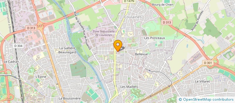 localisation de l'entreprise CTRE COM ACTION SOCIALE DE COULAINES à COULAINES