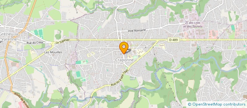 localisation de l'entreprise CTRE COM ACTION SOCIALE DE CRAPONNE à CRAPONNE