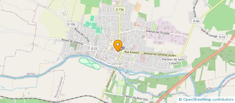 localisation de l'entreprise CTRE COM ACTION SOCIALE DE JARNAC à JARNAC