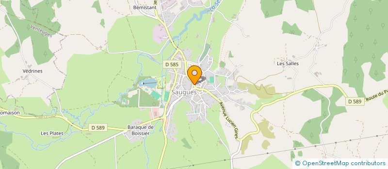 localisation de l'entreprise CTRE COM ACTION SOCIALE DE SAUGUES à SAUGUES