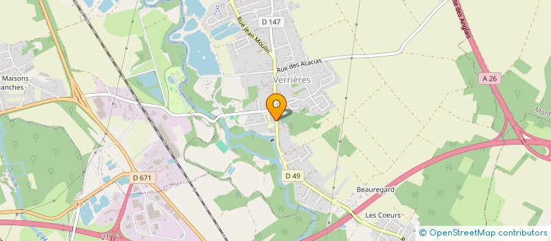 localisation de l'entreprise CTRE COM ACTION SOCIALE DE VERRIERES à VERRIERES