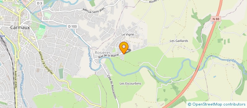 localisation de l'entreprise CTRE COM ACTION SOCIALE SAINT BENOIT CAR  SAINT-BENOIT-DE-CARMAUX