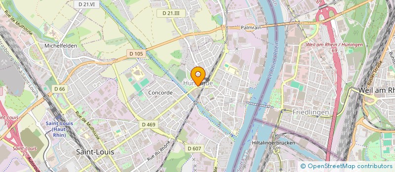 localisation de l'entreprise CTRE COM ACTION SOCIALE VILLE HUNINGUE  HUNINGUE