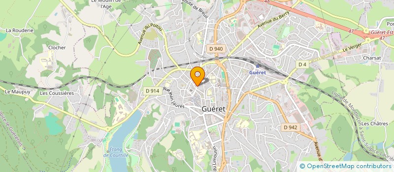 localisation de l'entreprise CTRE DE GESTION AGREE INTERPROFESSIONNEL à GUERET