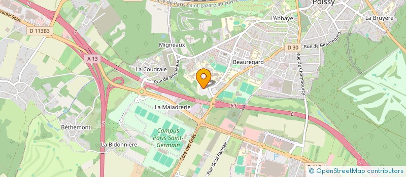 localisation de l'entreprise CTRE DEP TRANSFUSION SANG YVELINES NORD à POISSY