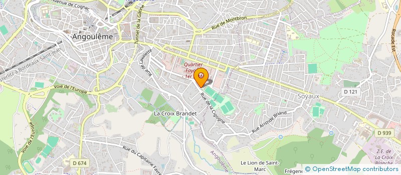 localisation de l'entreprise CTRE ENTRAIN FORMAT RUGBY GD ANGOULEME à ANGOULEME