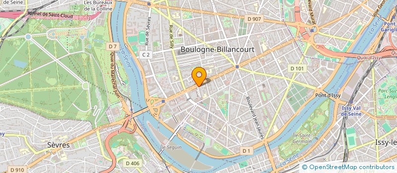 localisation de l'entreprise CTRE EVALUATION FORMATION ORIENTATION AS à BOULOGNE-BILLANCOURT