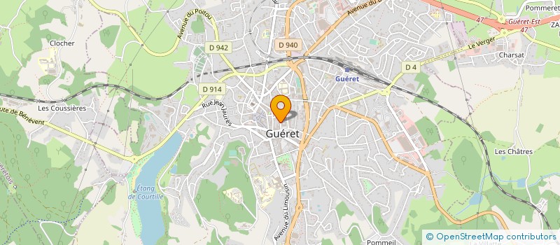 localisation de l'entreprise CTRE INTERINSTI BILAN COMPETENCES CREUSE à GUERET