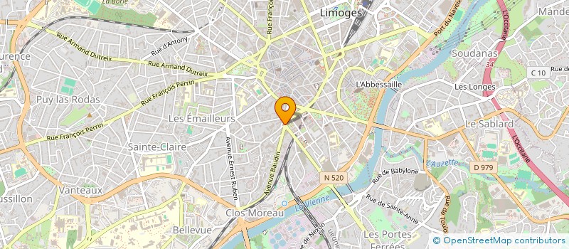 localisation de l'entreprise CTRE INTERINSTIT BILAN COMPETENCE à LIMOGES