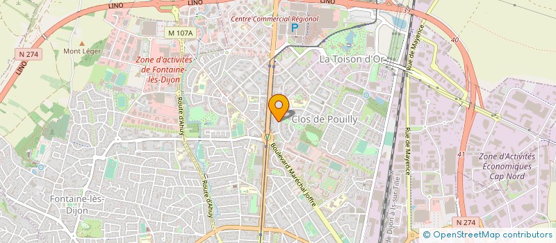 localisation de l'entreprise CTRE INTERINSTIT BILAN COMPETENCE à DIJON