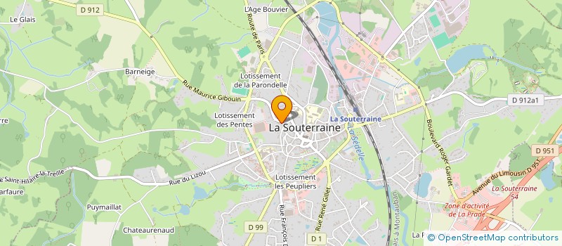 localisation de l'entreprise CTRE JEUNES ARTISANS CREUSE à LA SOUTERRAINE
