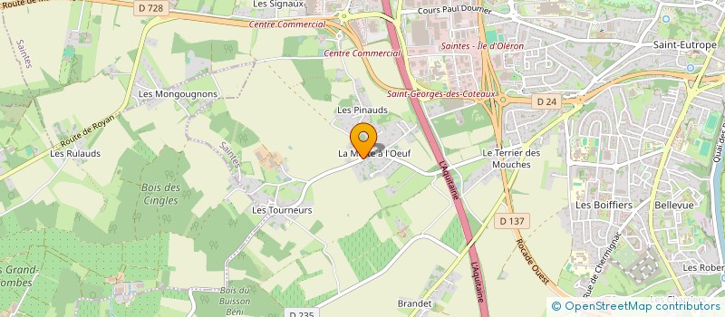 localisation de l'entreprise CTRE SOC ACCU PROMO TSIGANES GENS DU VOY  SAINTES