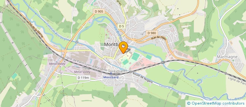 localisation de l'entreprise CTRE SOCIAL SOCIO CULTUREL MJC A.MALRAUX  MONTBARD