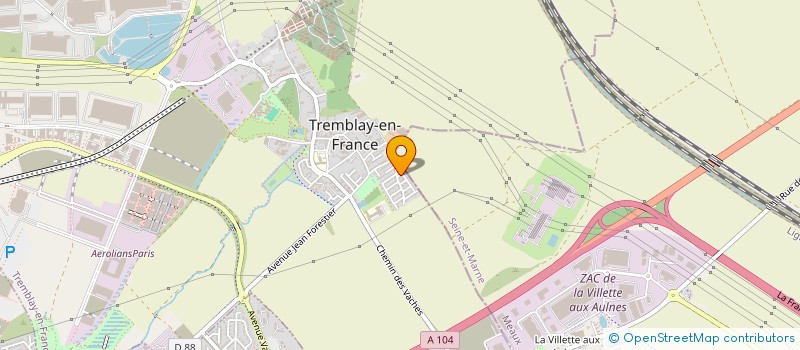 localisation de l'entreprise CTS à TREMBLAY-EN-FRANCE