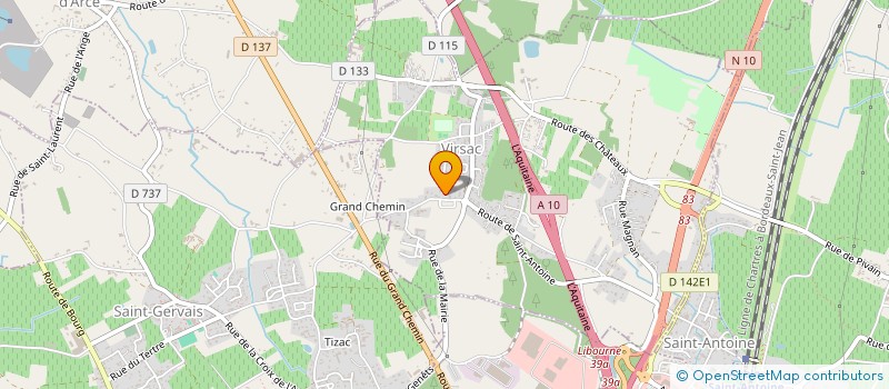 localisation de l'entreprise CUBZAC AMBULANCES  VIRSAC