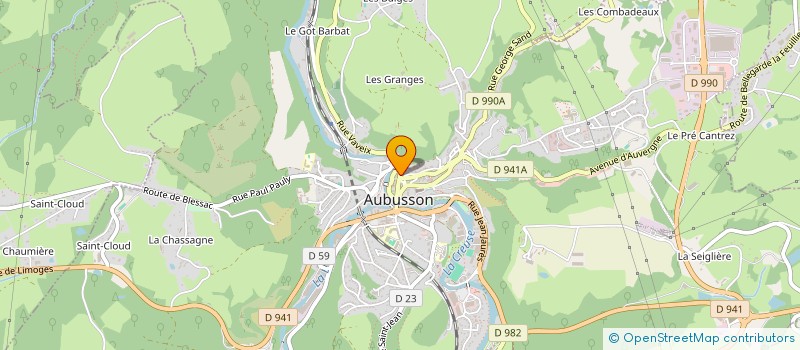 localisation de l'entreprise CUIRASIA à AUBUSSON