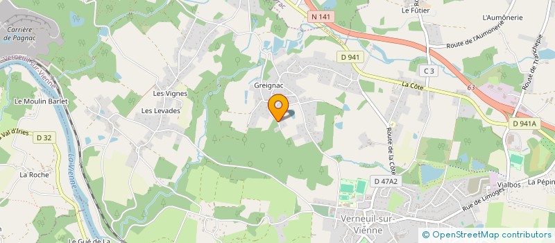 localisation de l'entreprise CUIRS LIBELLULE à VERNEUIL-SUR-VIENNE