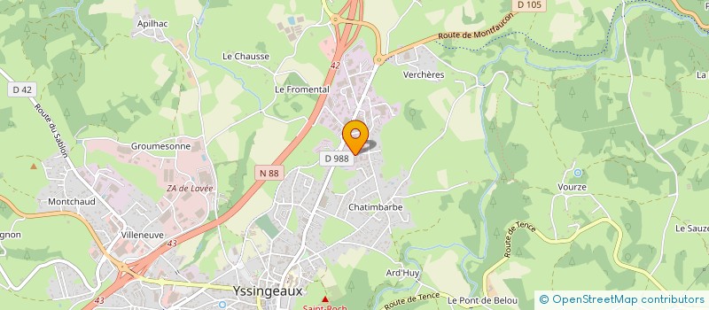 localisation de l'entreprise CUISINE BAIN AMENAGEMENT INTERIEUR BONNEFOY à YSSINGEAUX