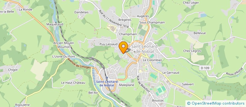 localisation de l'entreprise CUMA D'ACCUEIL DES MONTS ET BARRAGES à ST-LEONARD-DE-NOBLAT