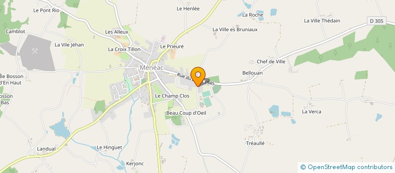 localisation de l'entreprise CUMA DE L ENTRAIDE DU MENE  MENEAC