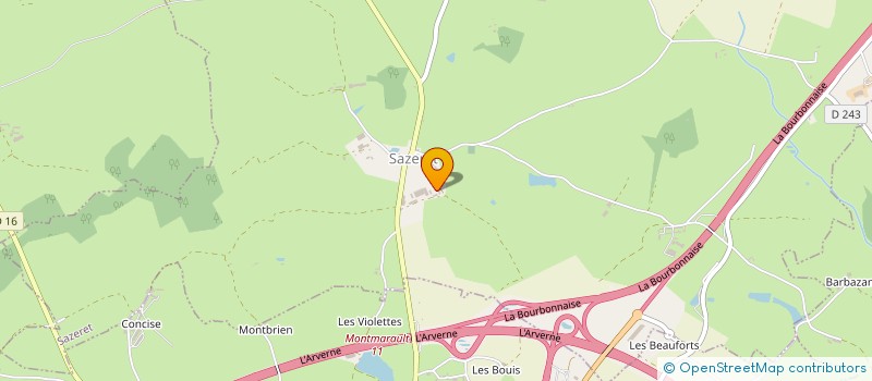 localisation de l'entreprise CUMA DE MOISSONNEUSE BATTEUSE DE MONTMARAULT à SAZERET