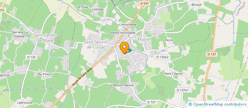 localisation de l'entreprise CURSAC GASTRONOMIE à SAINT-SEURIN-DE-CURSAC