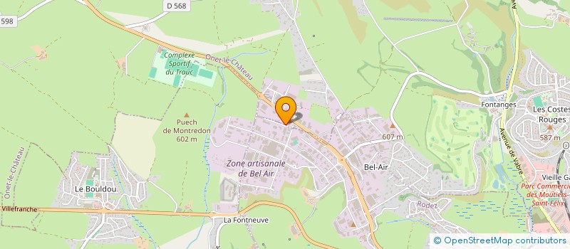 localisation de l'entreprise CUSSAC PUJANTE à ONET-LE-CHATEAU