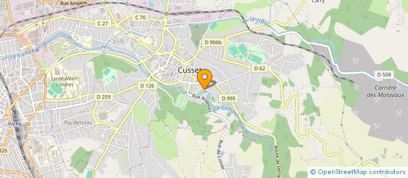 localisation de l'entreprise CUSSET YOGA ET DISCIPLINES ASSOCIEES à CUSSET