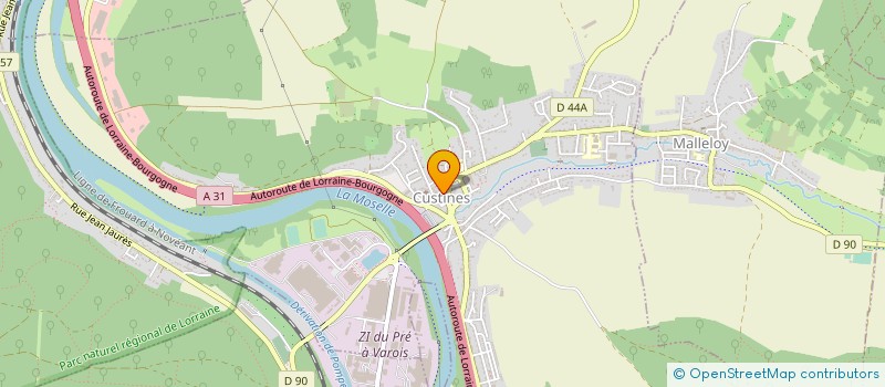 localisation de l'entreprise CUSTINES LOISIRS CULTURE  CUSTINES