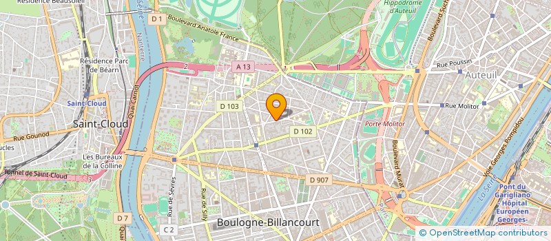 localisation de l'entreprise CUVEREAU MAURICE  BOULOGNE-BILLANCOURT
