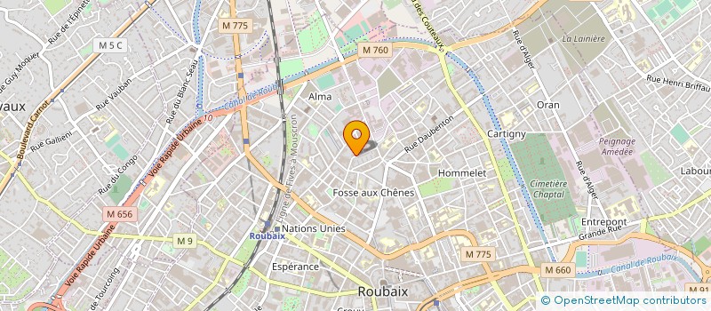 localisation de l'entreprise CUYPERS PEINTURE à ROUBAIX