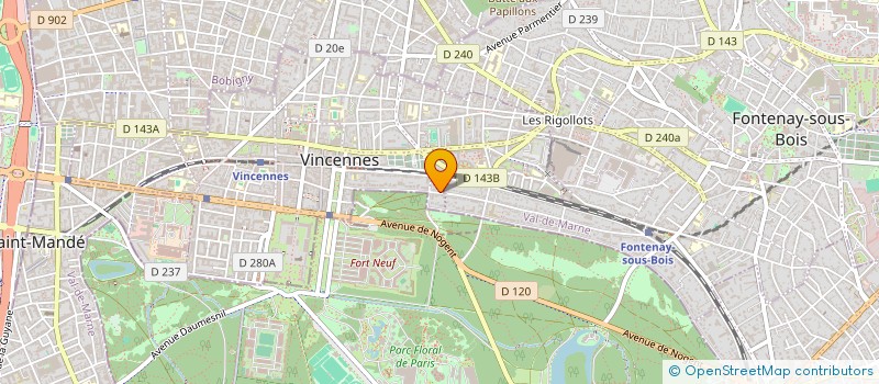 localisation de l'entreprise CV TENNIS à VINCENNES