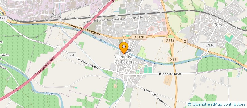 localisation de l'entreprise CV3A  VILLENEUVE-LES-BEZIERS