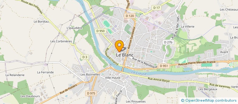 localisation de l'entreprise CVA SERVICES à LE BLANC