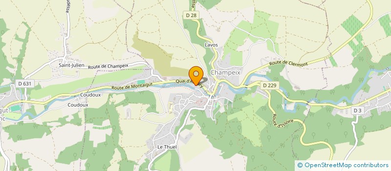 localisation de l'entreprise CVB DISTRIBUTION à CHAMPEIX