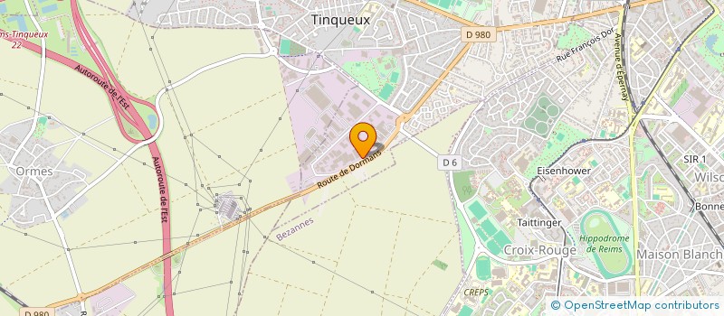 localisation de l'entreprise CVTP REIMS à TINQUEUX