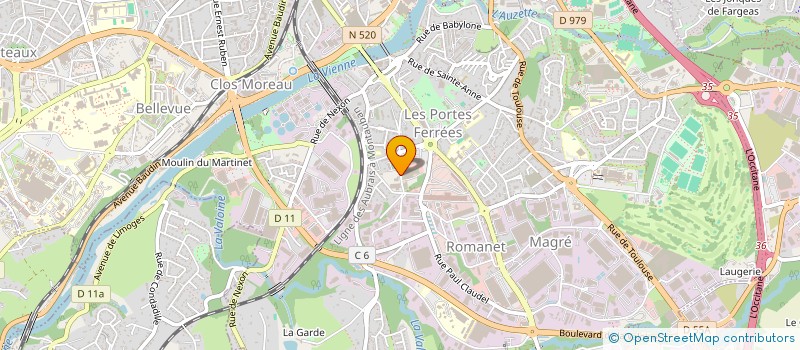 localisation de l'entreprise CYANN à LIMOGES