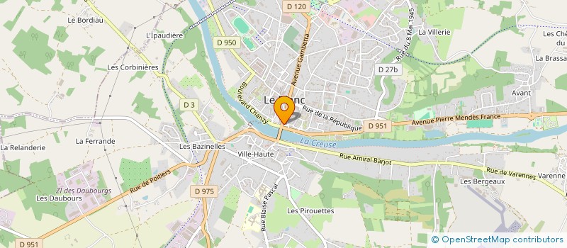 localisation de l'entreprise CYCLE ET SPORT à LE BLANC