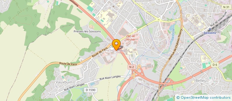 localisation de l'entreprise CYCLES DU RETZ SOISSONS  VAUXBUIN