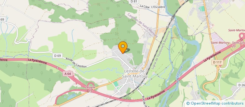 localisation de l'entreprise CYRIL JARLAN TRANSPORTS à LESTELLE-DE-SAINT-MARTORY