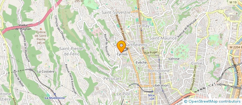 localisation de l'entreprise CYRNOS à NICE