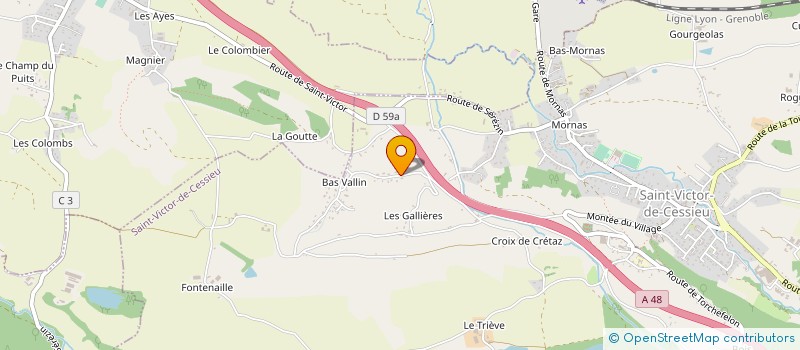 localisation de l'entreprise CYTECH GAMES à SAINT-VICTOR-DE-CESSIEU