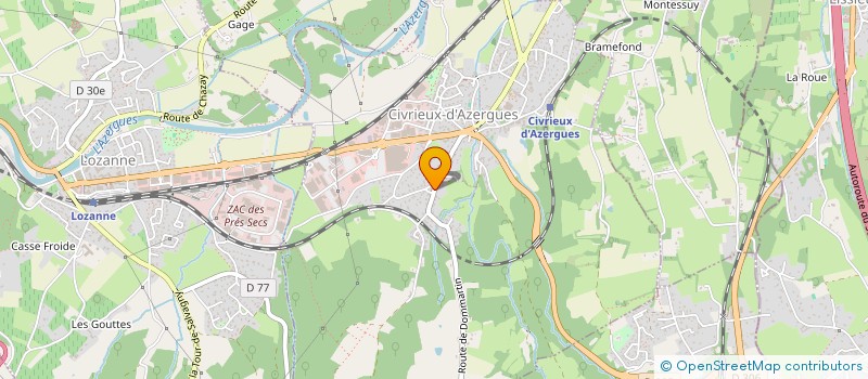 localisation de l'entreprise CZV - COUVERTURE ZINGUERIE VILLEGAS  CIVRIEUX-D'AZERGUES