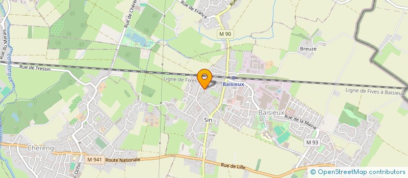 localisation de l'entreprise D.A.F  BAISIEUX