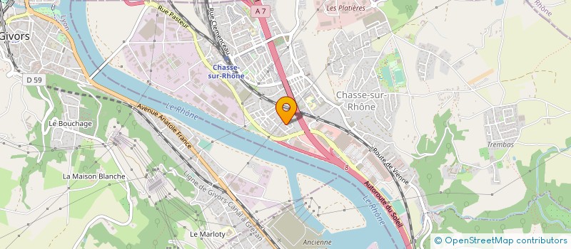 localisation de l'entreprise D.A.S. TRANS à CHASSE-SUR-RHONE