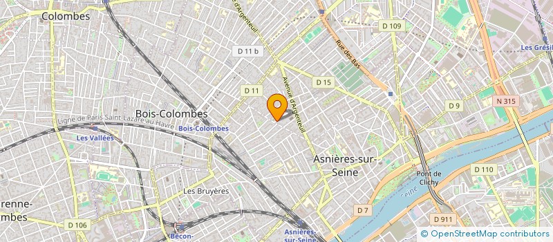 localisation de l'entreprise D.A.VID. à ASNIERES-SUR-SEINE