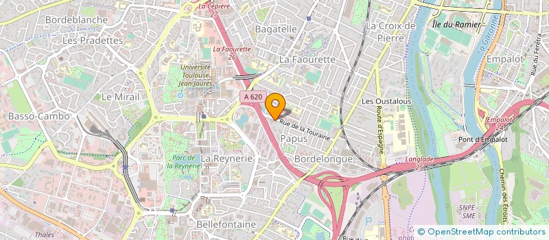 localisation de l'entreprise D.B. à TOULOUSE