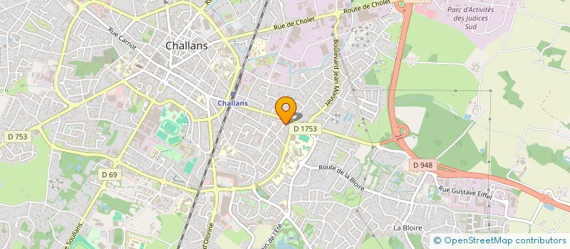 localisation de l'entreprise D.B COUVERTURE à CHALLANS