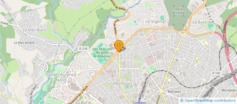localisation de l'entreprise D.B.D. SANDY à LIMOGES